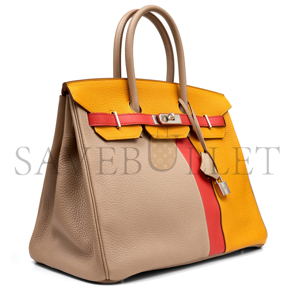 HERMÈS MASTER BIRKIN 35 TOGO SWIFT LEATHER THREE-TONE SILVER BUCKLE BAG H028366CC05 (35*28*18cm)